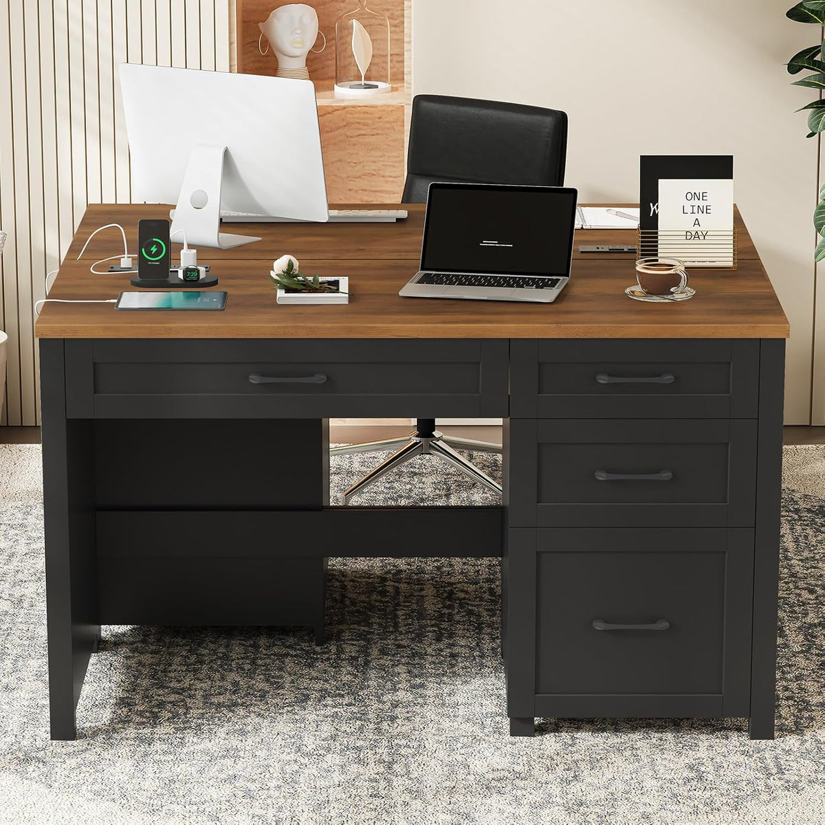 Vabches 47-Inch Student Desk with Drawers