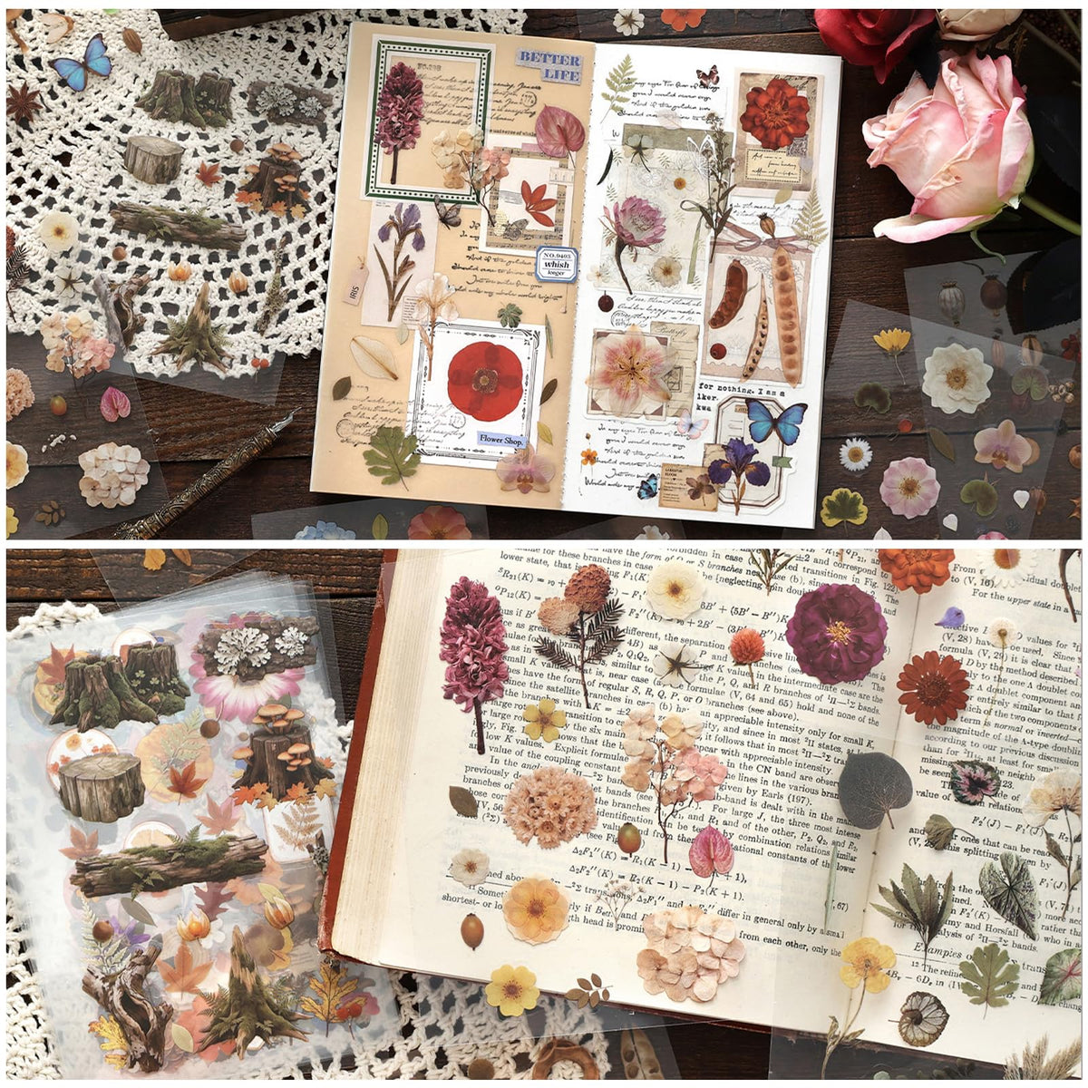 750 Pcs Stickers for Scrapbooking,Christmas Self-Adhesive Scrapbook Sticker