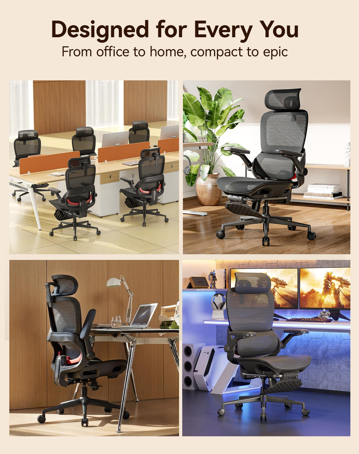 SIHOO M18 Ergonomic Office Chair, Mesh Back Desk Chair with Headrest