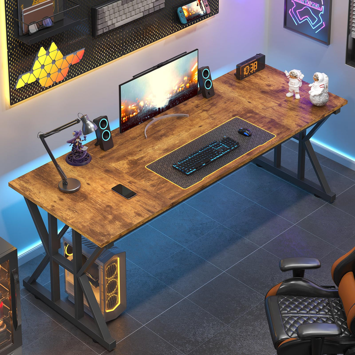 63" Large Computer Desk with Thickened Frame for Home Office, Living Room