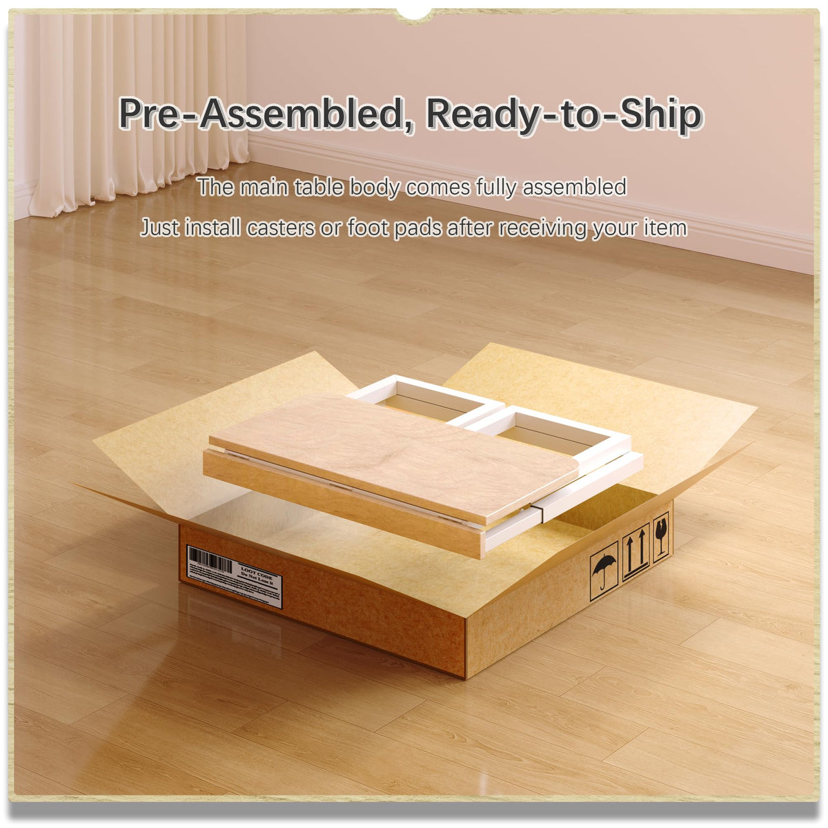 4NM 27.5-Inch Folding Student Desk with Wheels