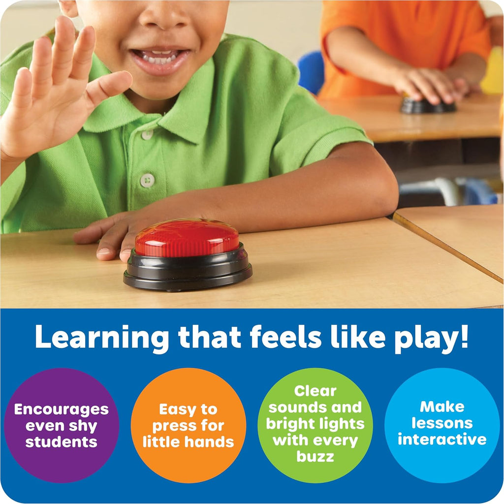 Learning Resources Lights & Sounds Answer Buzzers, Set of 4 (Ages 3+)