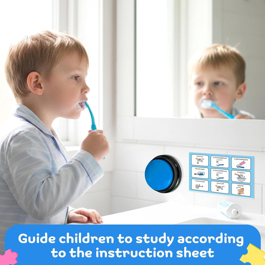 Autism Life Routine Chart with Speech Buttons-4Pcs Communication Aids