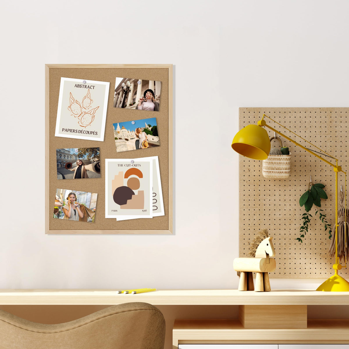 DAHAPYBOO Framed Cork Bulletin Board