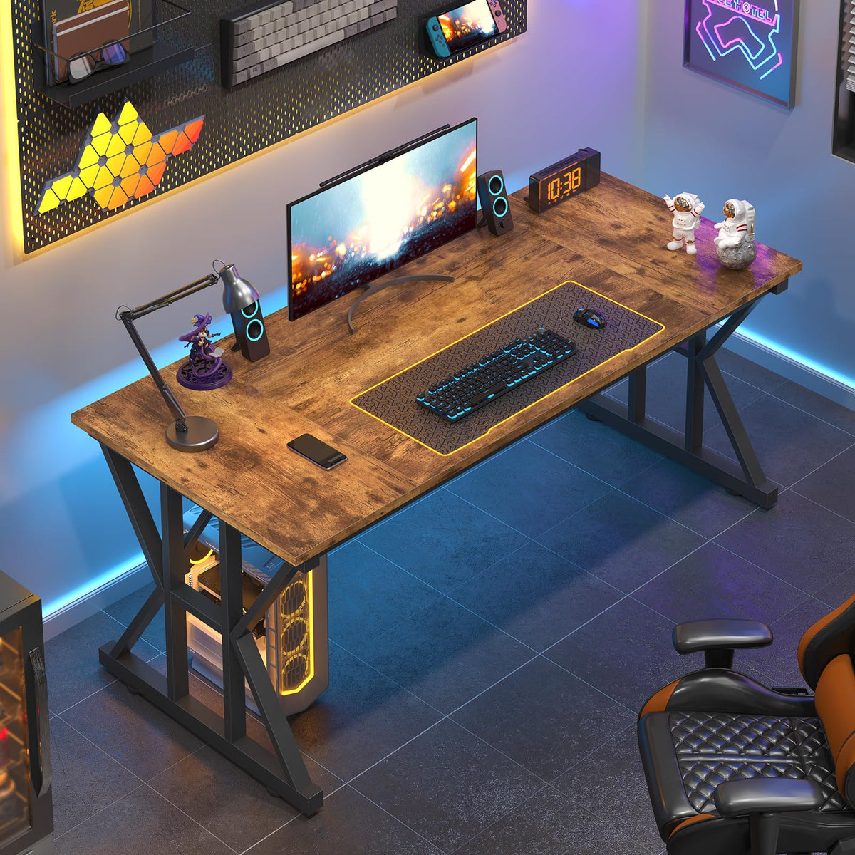 63" Large Computer Desk with Thickened Frame for Home Office, Living Room