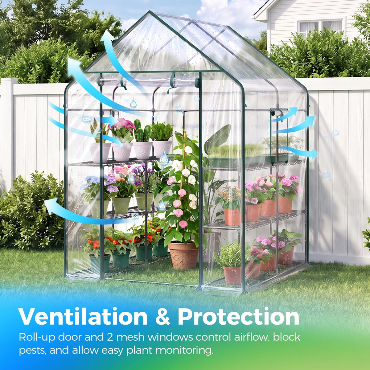 Ohuhu Plastic Greenhouse with 3–4 Tiers, Up to 22.56 Sq Ft