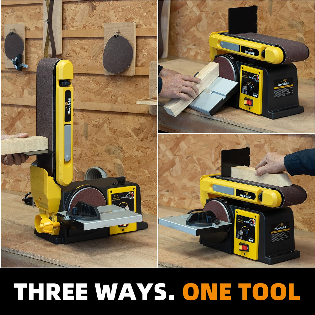 Woodskil 4.3A Belt Disc Sander Combo for Woodworking,4x36" Belt,6" Disc