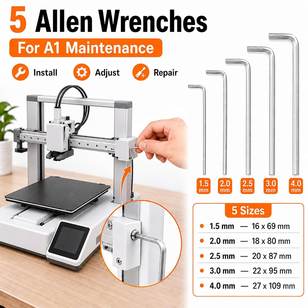 61-Piece 3D Printer Tool Kit for Bambu Lab A1/A1 Combo, Maintenance Set