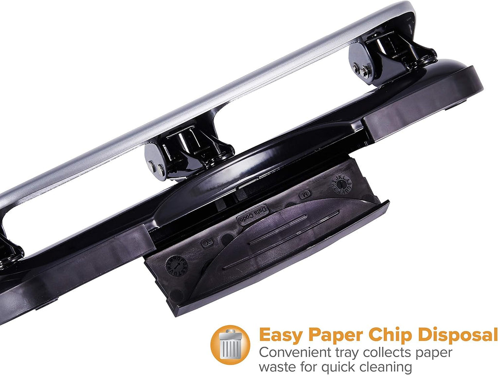 Bostitch EZ Squeeze 3-Hole Punch – 20-Sheet Capacity, No-Jam, Reduced Effort, Metal