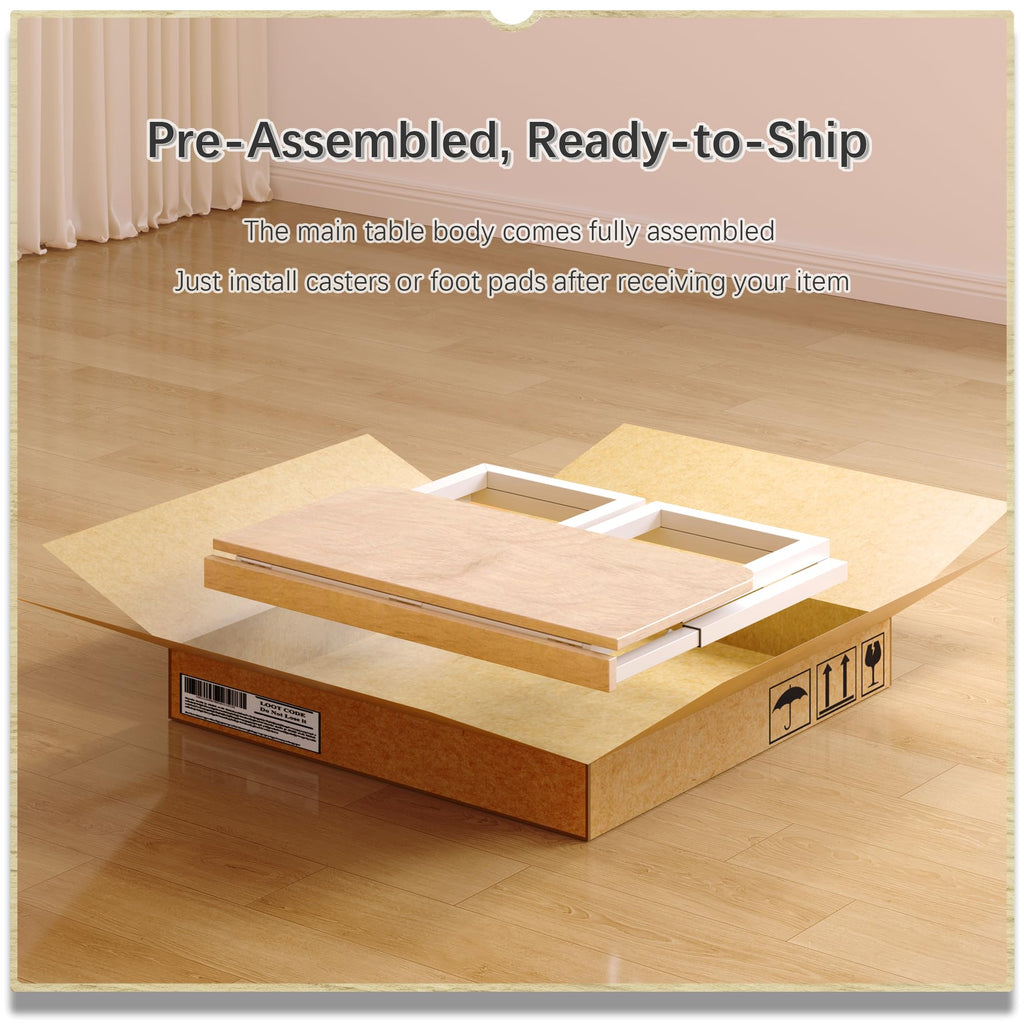 4NM 27.5-Inch Folding Student Desk with Wheels