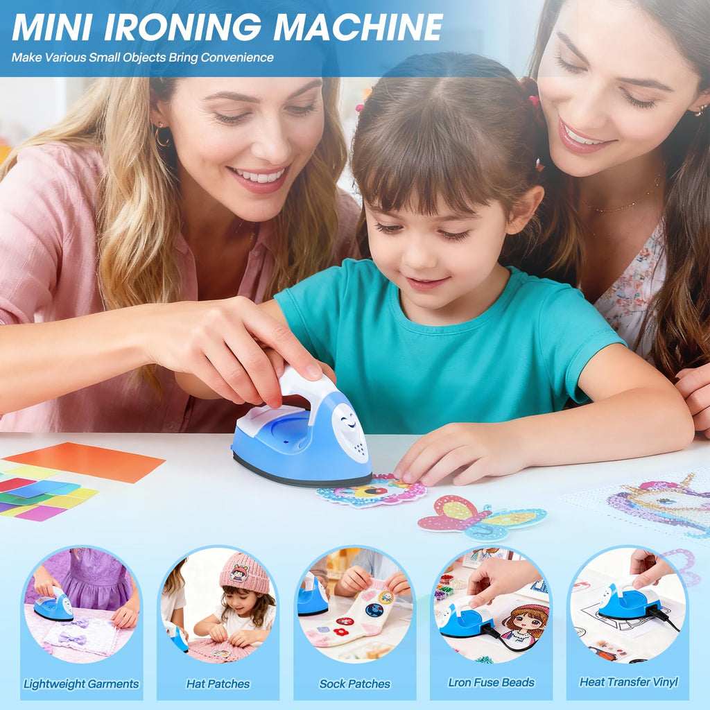 Mini Heat Press Portable Craft Iron For Fuse Beads, Black