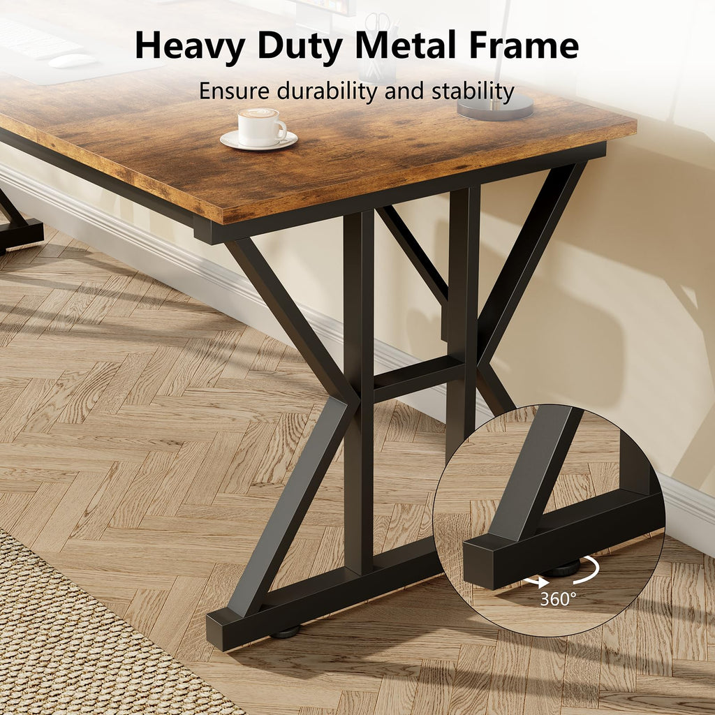 63" Large Computer Desk with Thickened Frame for Home Office, Living Room