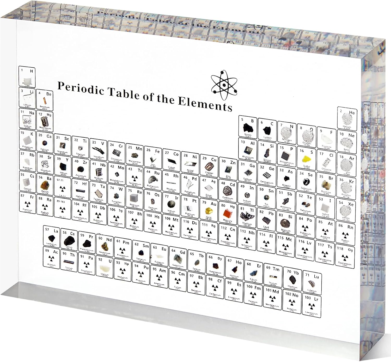 Periodic Table with Real Elements — Acrylic Display (83 Elements)