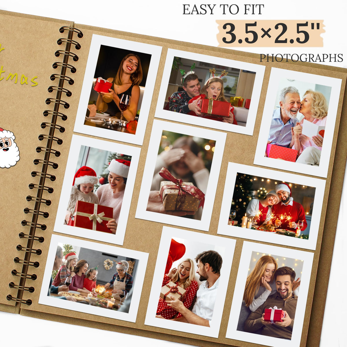 Polaroid Scrapbook Photo Album 7"x7" 20 Sheets 40 Pages Kraft Paper Khaki
