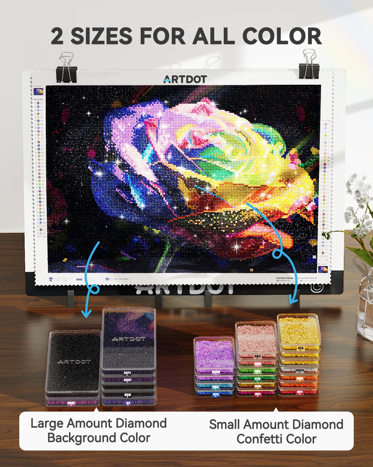 ARTDOT 10-Piece Interlocking Diamond Art Trays Kits for Adults, Stackable Diamond Painting Accessories and Tools