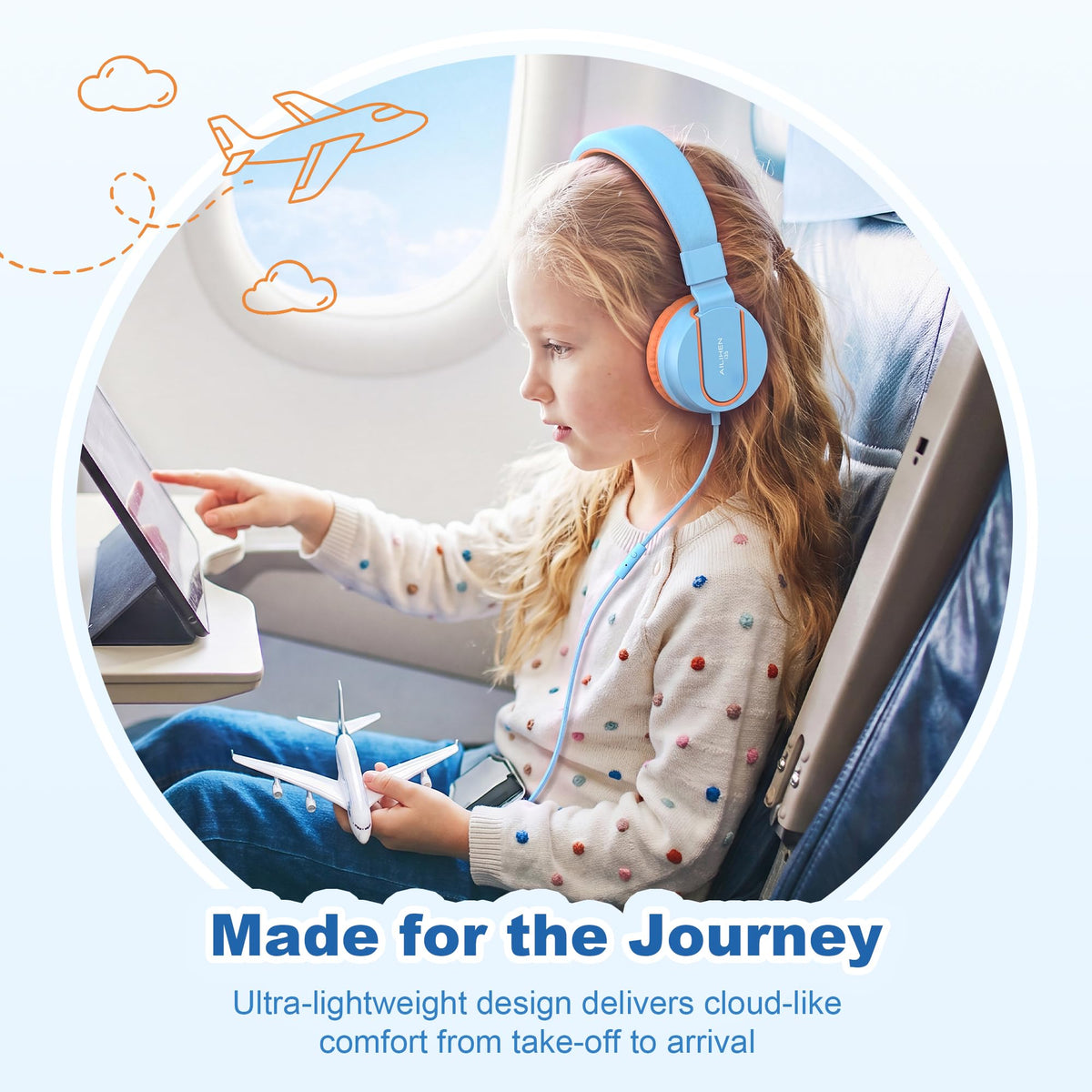 AILIHEN I35 Kids Headphones for School with Mic, 93dB Volume, Green Purple