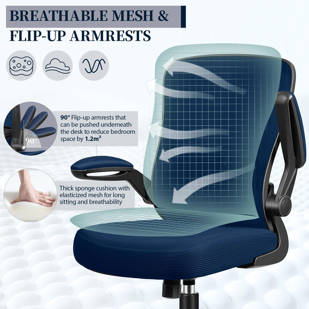 FelixKing Office Chair, Ergonomic Comfy Desk Chair with Flip-up Armrests
