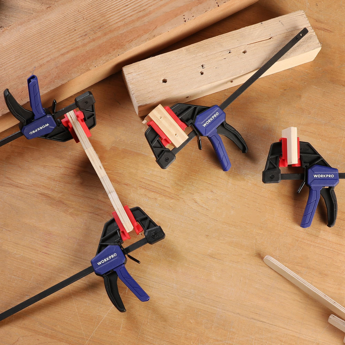 WORKPRO 6" Mini Bar Clamps for Woodworking, 50 lbs Load Limit, 2-Pack