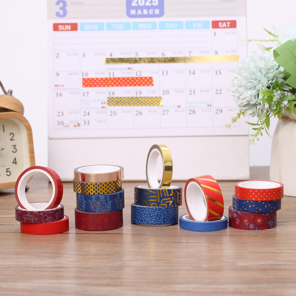Mr. Pen- Washi Tape Set, 21 Rolls, Assorted Sizes, Floral