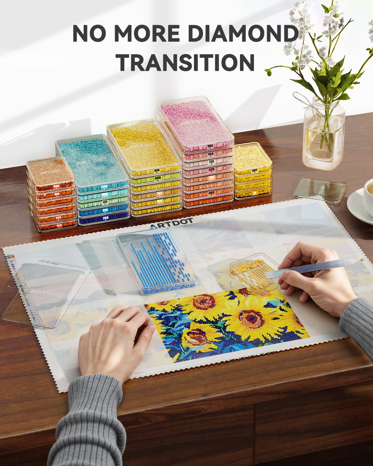 ARTDOT 10-Piece Interlocking Diamond Art Trays Kits for Adults, Stackable Diamond Painting Accessories and Tools