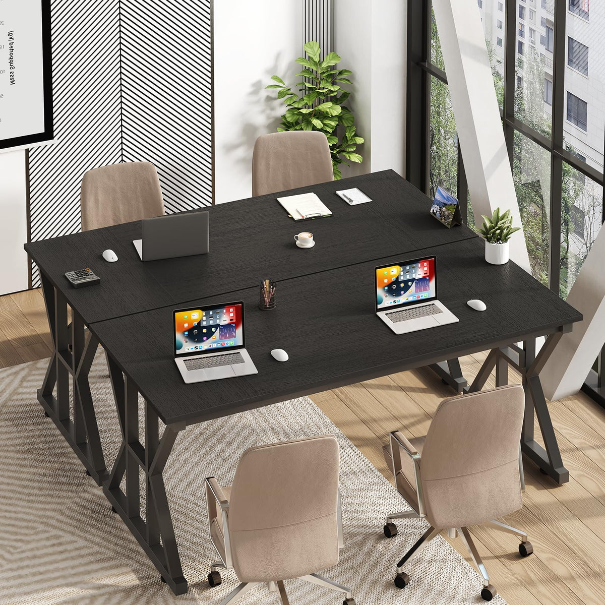 63" Large Computer Desk with Thickened Frame for Home Office, Living Room