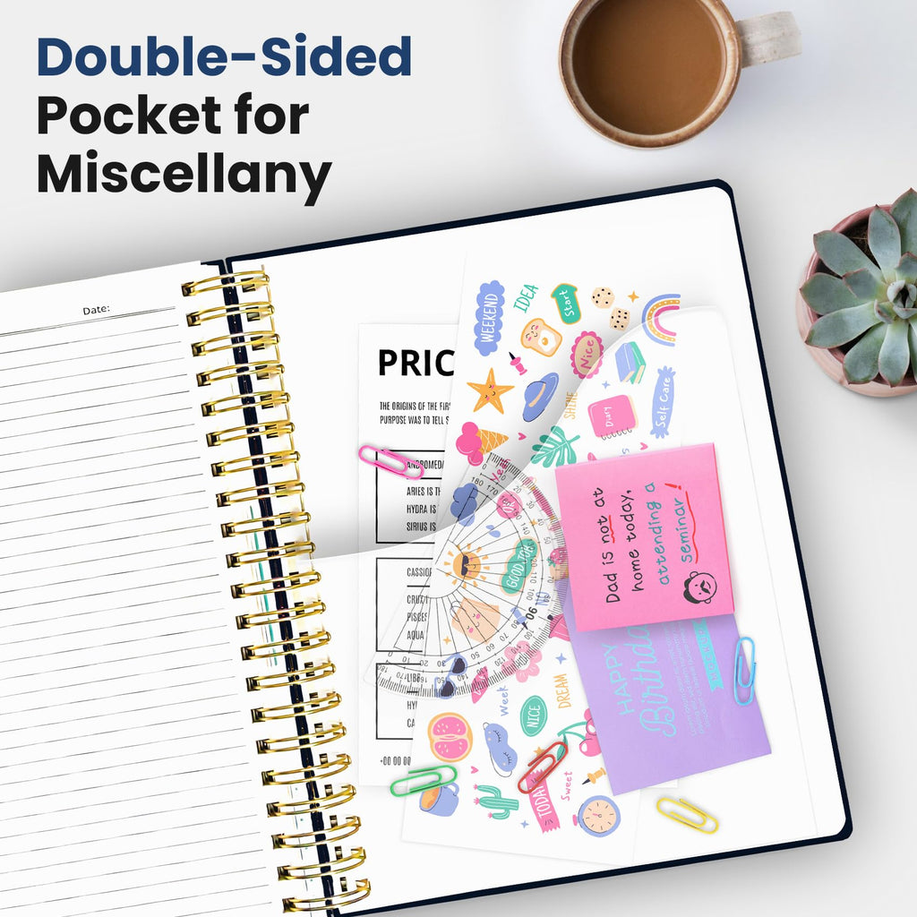 Taja Spiral Notebooks for Work 5 Subject Notebook with Removable Dividers