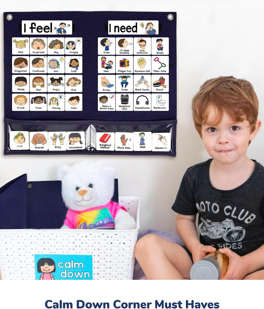 CHEFAN Feelings Chart for Kids, Calm Down Corner & SEL Classroom Tool