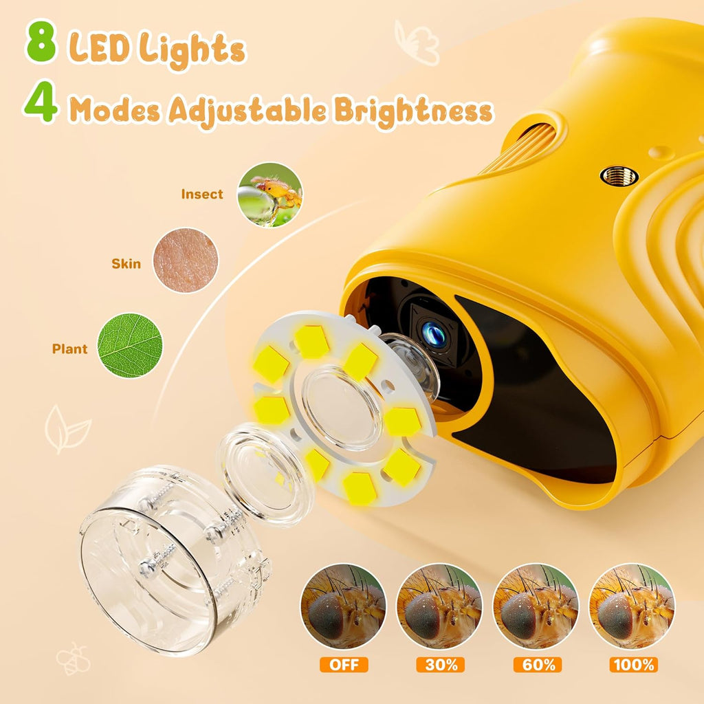 BMDSAE: 1000X Handheld Digital Microscope for Kids with 2.0" IPS Screen & Camera