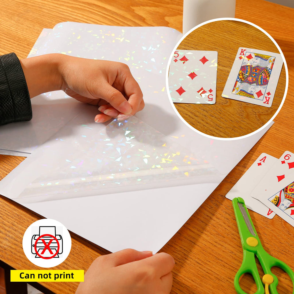 36 Sheets Holographic Laminating Sheets Clear Self Adhesive Sticker Paper