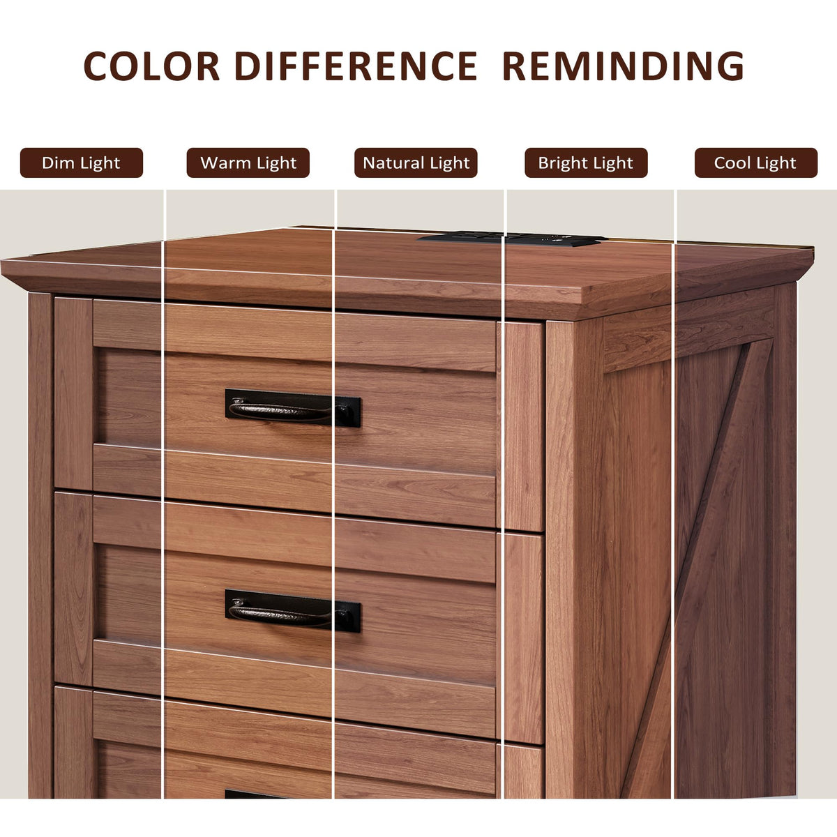 Whalefall: 55" Farmhouse Executive Desk with Drawers & Charging Station