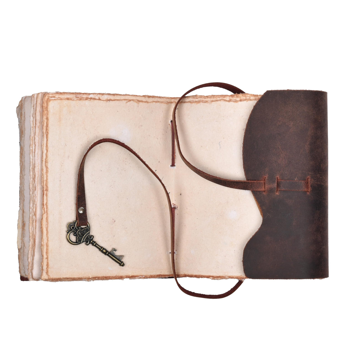LEATHER VILLAGE Vintage Leather Journal Key Lock, Teal 6x4.