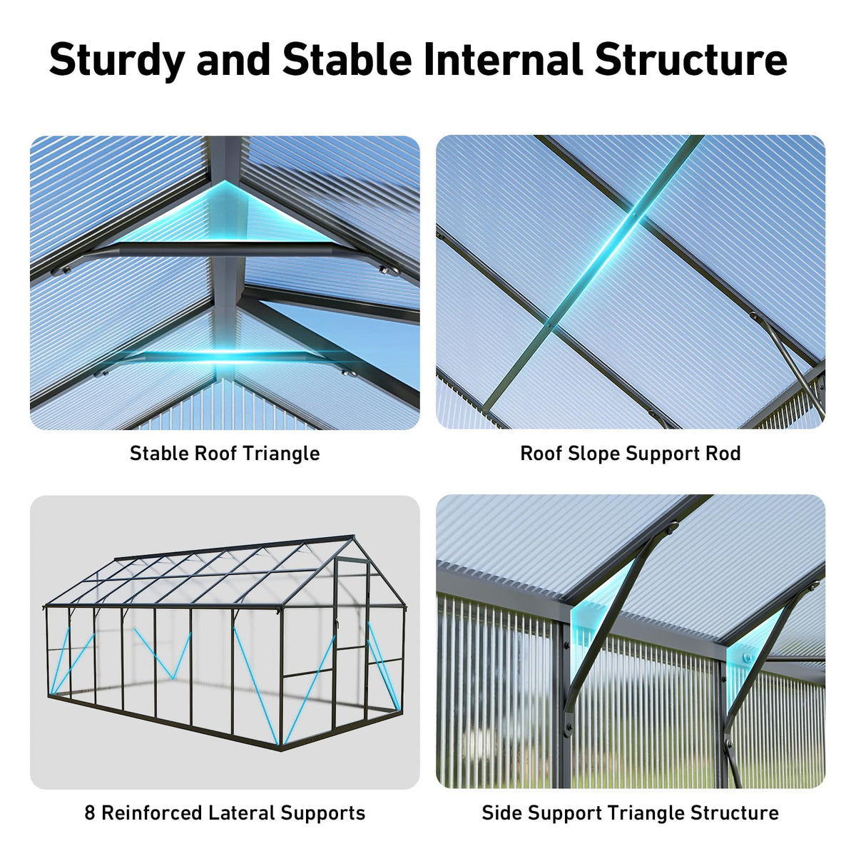 Windproof Tunnel Greenhouse with Thermometer (Multiple Sizes)