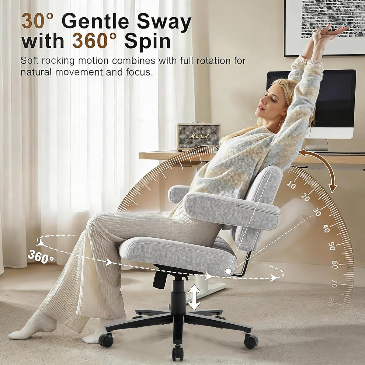 Vigosit Plush Cross-Legged Desk Chair (Multiple Colors)