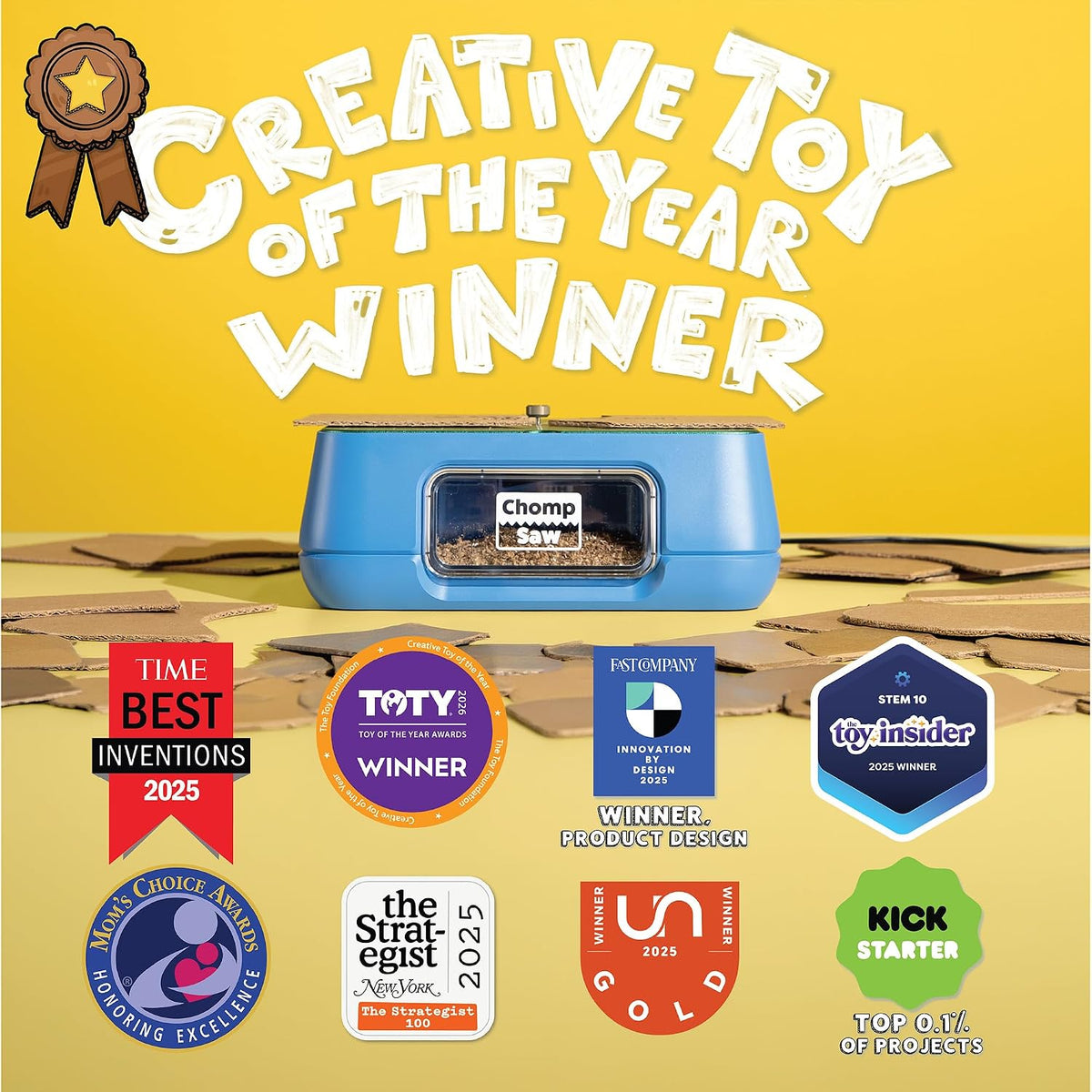 Chompshop ChompSaw Cardboard Cutter, Kid-Friendly Power Tool, Ages 3+