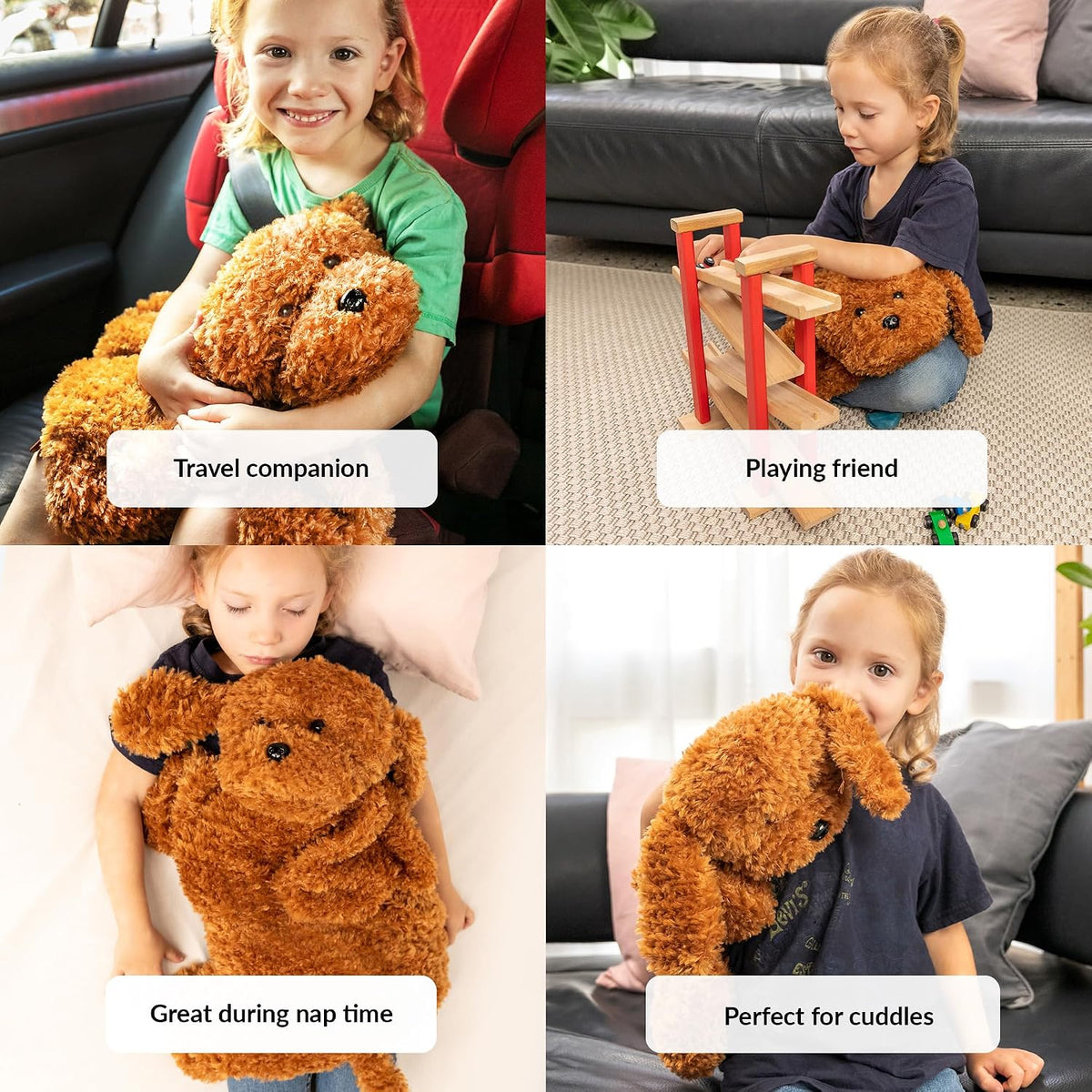 ODOXIA Weighted Lap Pad for Kids | Calming & Comforting | Lap Animal | Dog Buddy | Sensory Weight Animals | Weighted Blanket for Sensory Disorder | Carrying Bag Included | 5 Lbs