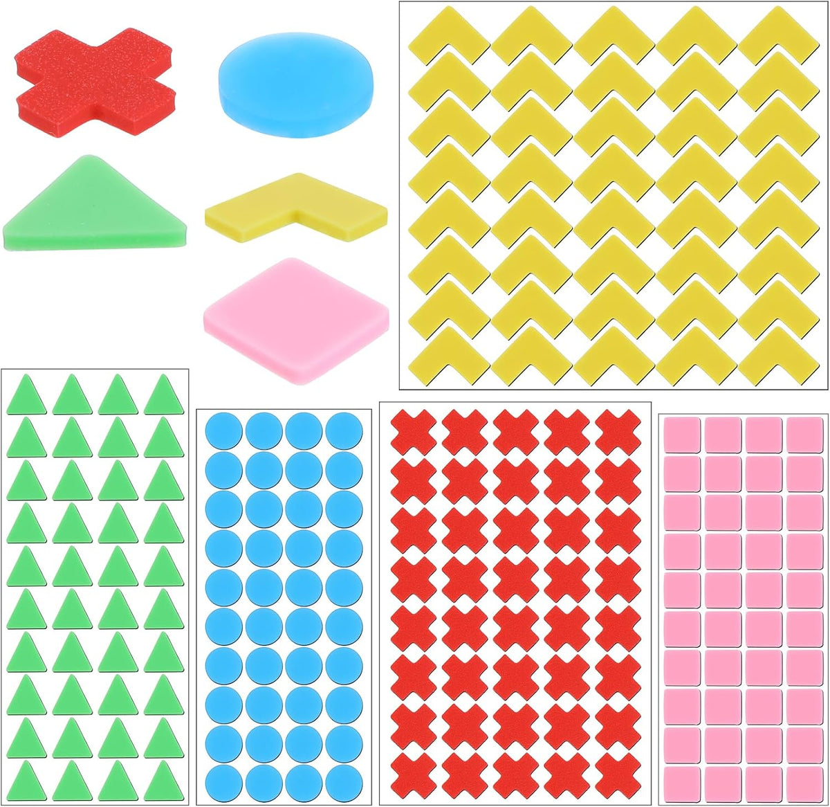 200 Pcs Bump Dots for Visually Impaired Low Vision Aids Silicone Adhesive Tactile Dots 5 Color Geometric Braille Stickers for Visually Impaired, Elderly, Blind