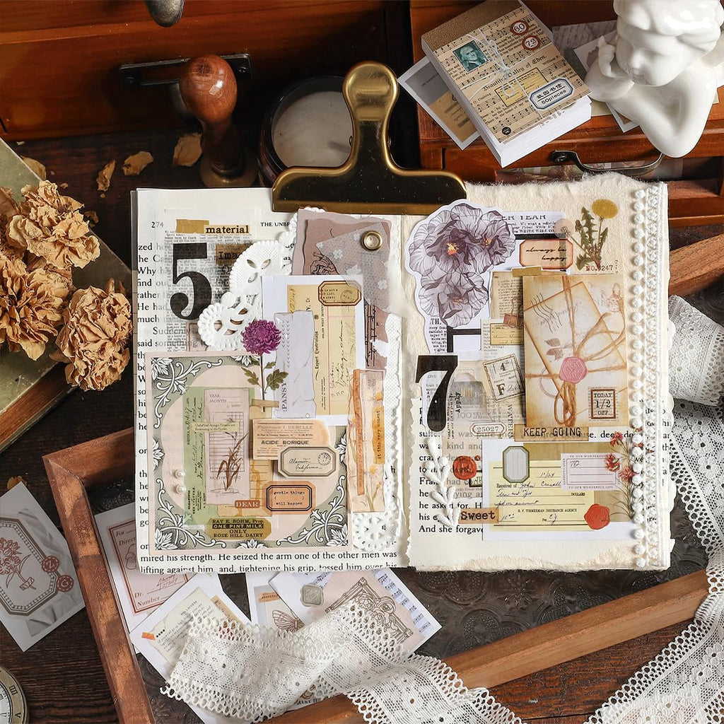 PRSTINCOL 2346PCS Quote Stickers,48 Sheets Scrapbook Supplies Kit Word Stickers for Journaling, Card Making, Vision Board Supplies for Adults Crafting