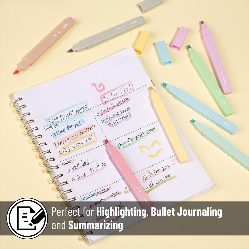 Mr. Pen- Aesthetic Bible Highlighters No Bleed Through Assorted Color