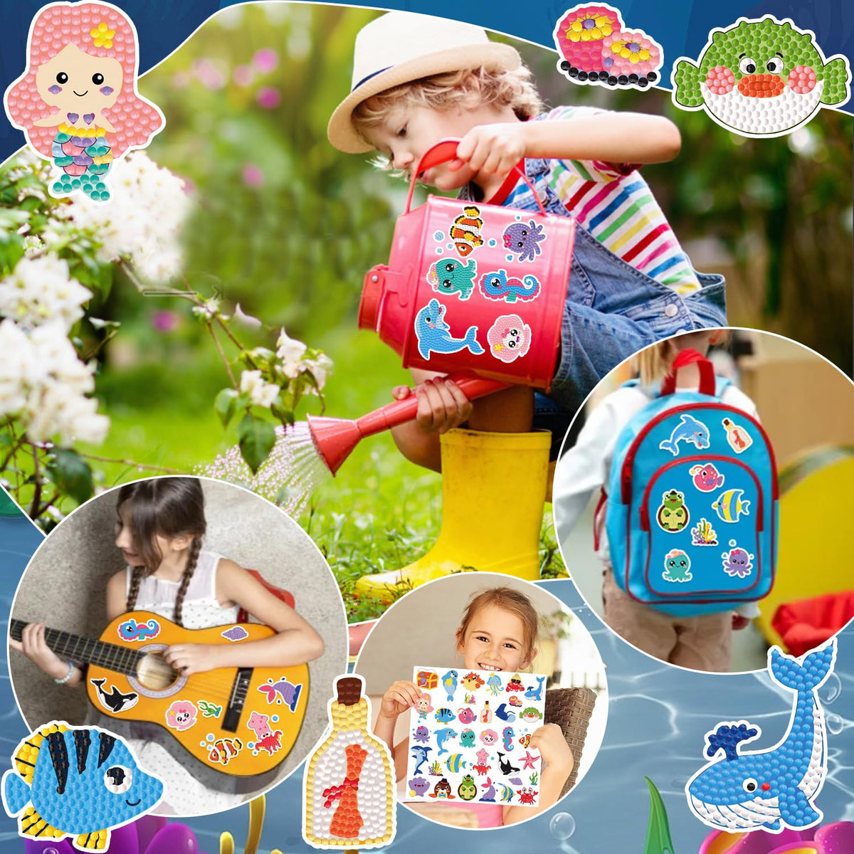 Labeol Diamond Art Kits for Kids Boys and Girls Ages 6-8-10-12 Easy to DIY Creative Diamond Art Sticker Craft by Numbers Kits for Kids and Adult Beginners (Animal)