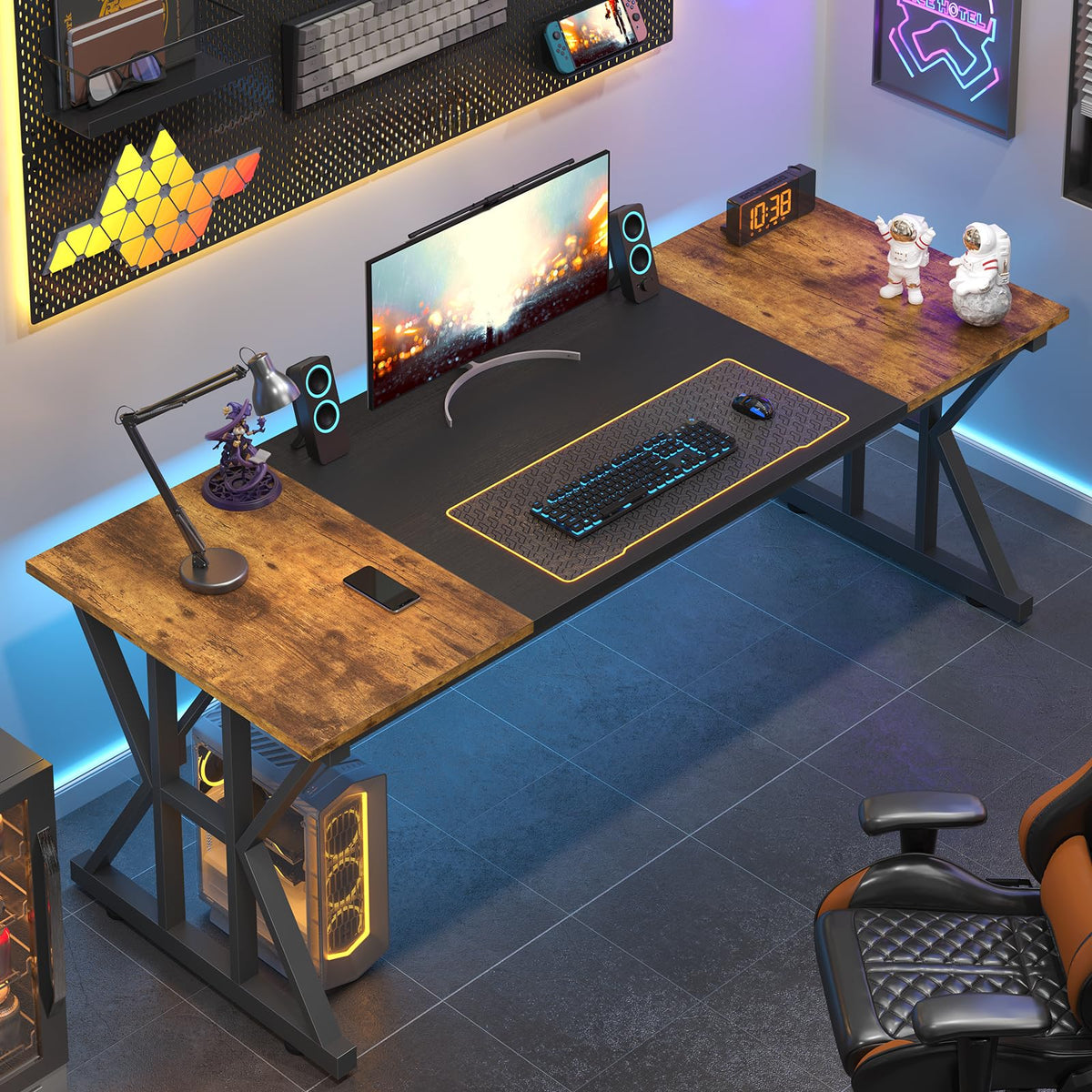 63" Large Computer Desk with Thickened Frame for Home Office, Living Room