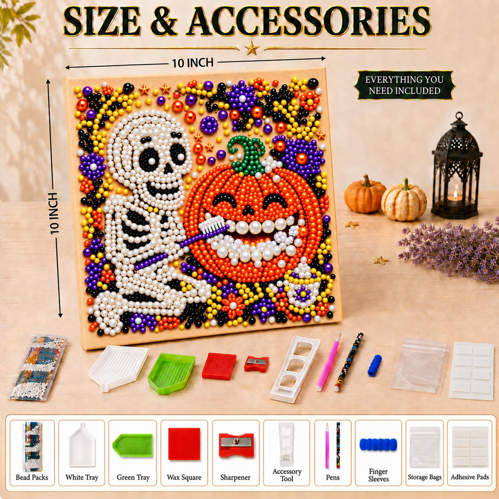 6 PCS DIY Pearl Diamond Art Kits for Adults, Wooden Christmas Ornaments