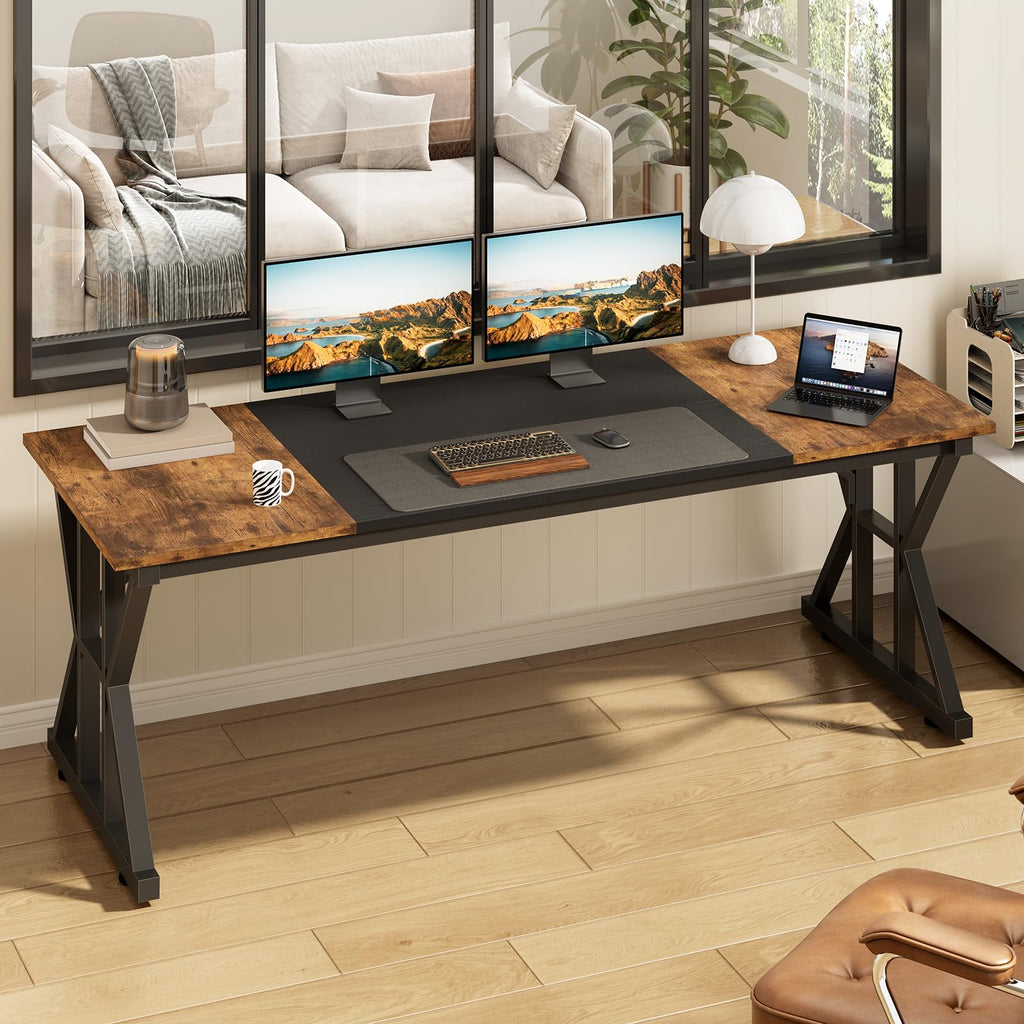 63" Large Computer Desk with Thickened Frame for Home Office, Living Room