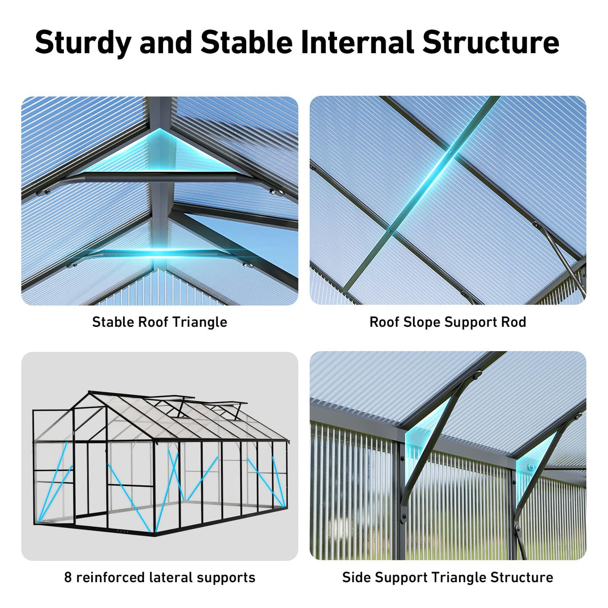 Windproof Tunnel Greenhouse with Thermometer (Multiple Sizes)