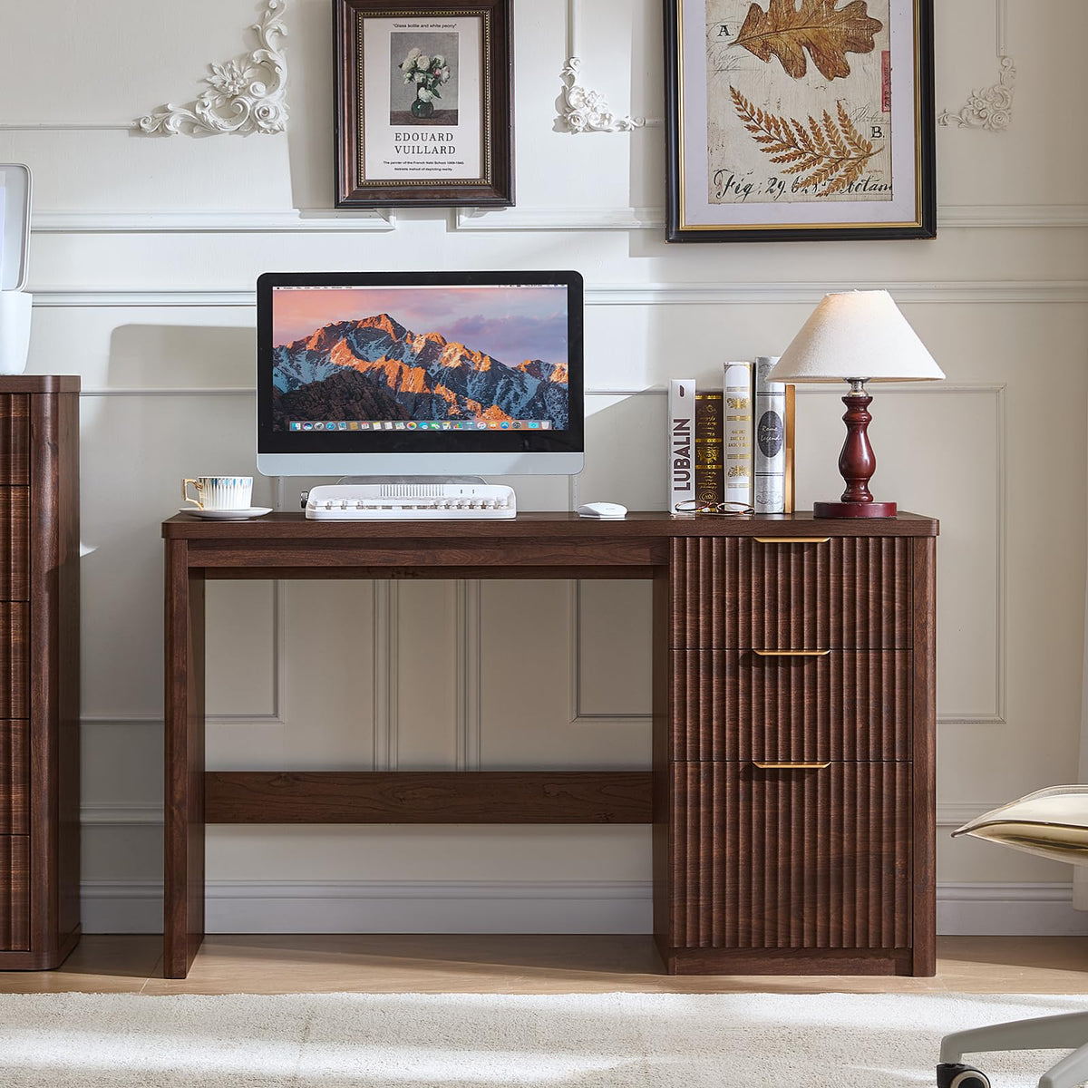 LEYAOYAO Office Desk 48" with 3 Drawers Storage File Cabinet