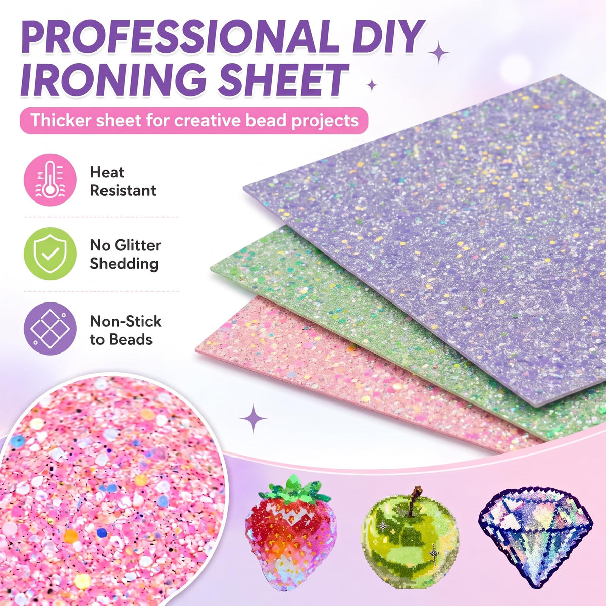 Thick Textured Fuse Bead Ironing Paper 7 Pack, 0.01 Inch Fiberglass Iron Cloth, Reusable Heat Transfer Sheet for Bead Craft Finishing, 7.87 x 5.91Inch (Cloth)