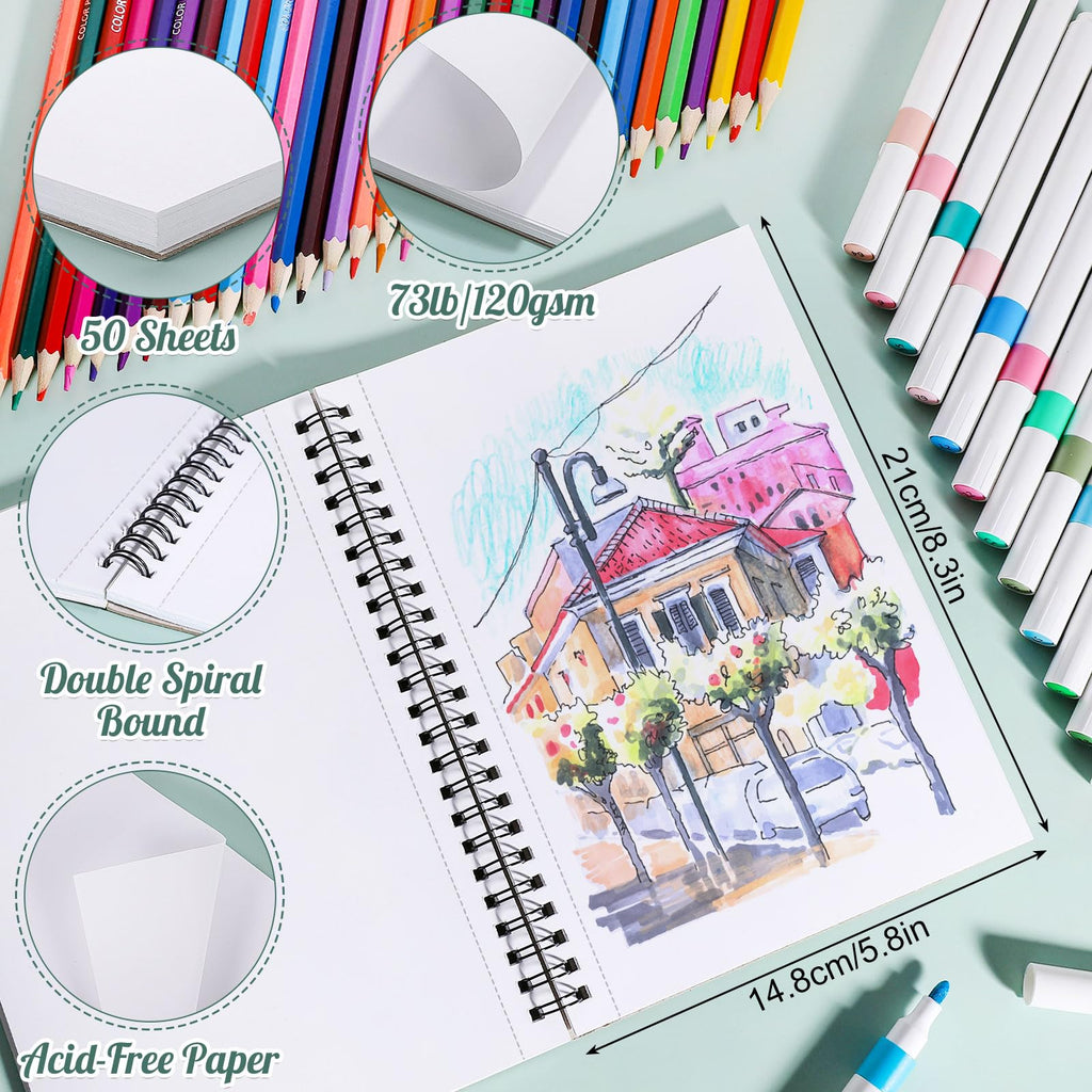 50 Sheets Marker Paper Pad, 7.6 × 7.6 in, 120gsm Alcohol Marker Paper