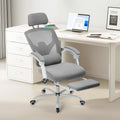 Sweetcrispy Reclining Mesh Study Chair with Adjustable Headrest and Footrest