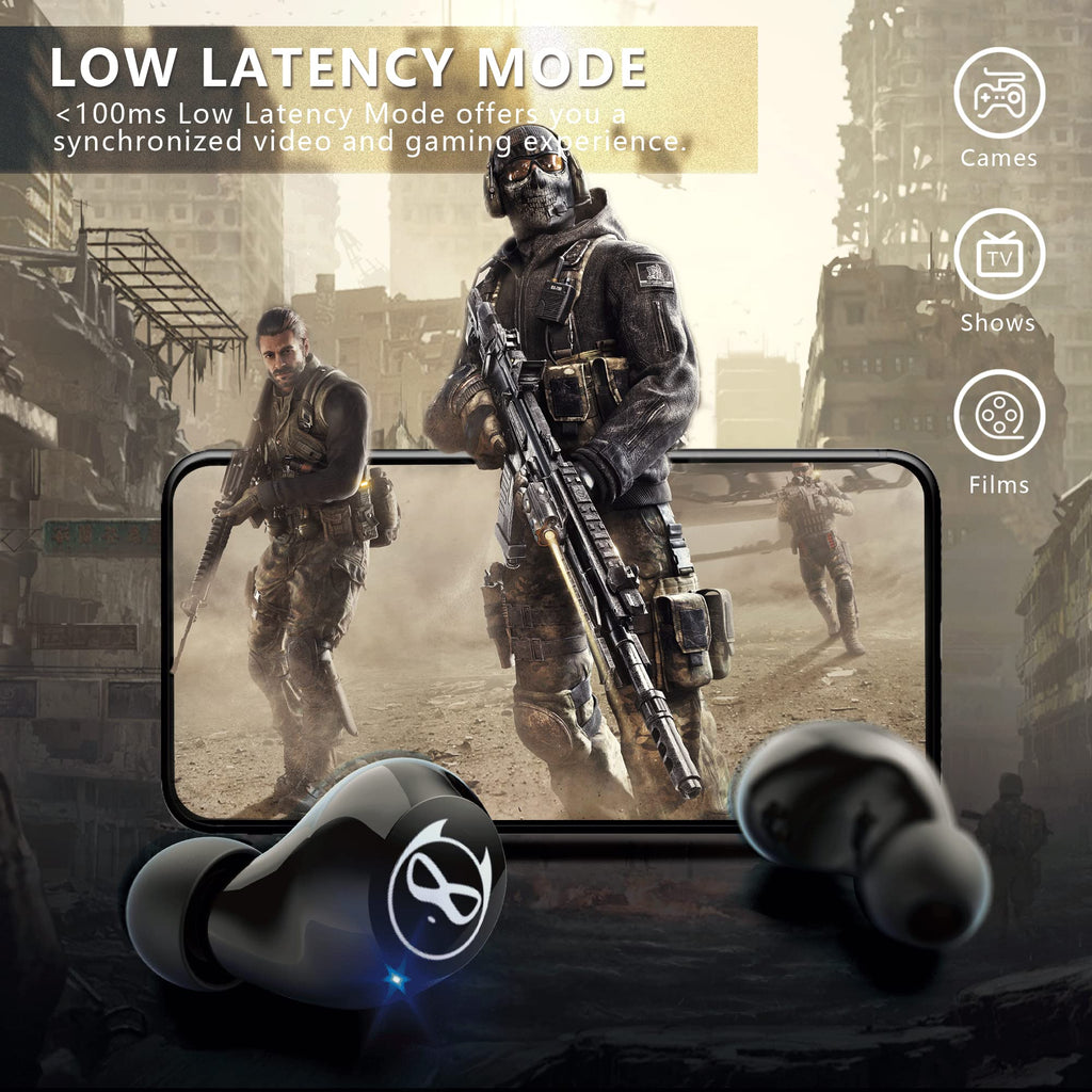 Kids Wireless Earbuds, Noise Reduction Earbuds for Kids Bluetooth 5.0 Waterproof in-Ear Headphones with Mic and Charging Case, Deep Bass Touch Control 36H Playtime Headset for School.