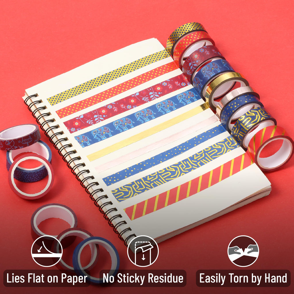 Mr. Pen- Washi Tape Set, 21 Rolls, Assorted Sizes, Floral