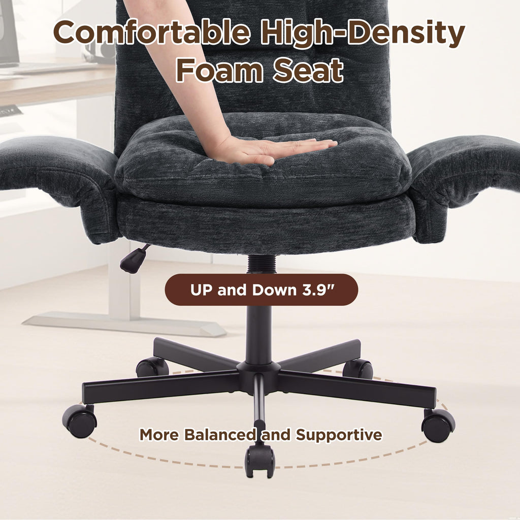 FiveWillowise Low-Back Cross-Legged Desk Chair (Multiple Colors)